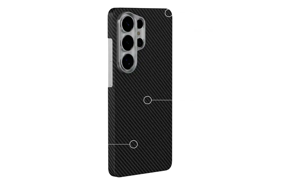 Levelo Sergei 1500D Kevlar Aramid Fiber MagSafe Case For Samsung S26 Ultra - Carbon Black