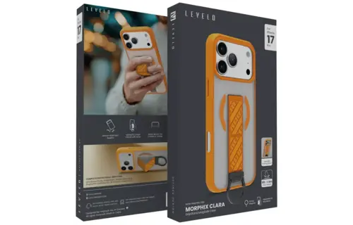 Levelo Morphix Clara Grip MagSafe Case For iPhone 17 Pro  - Sunrise Orange