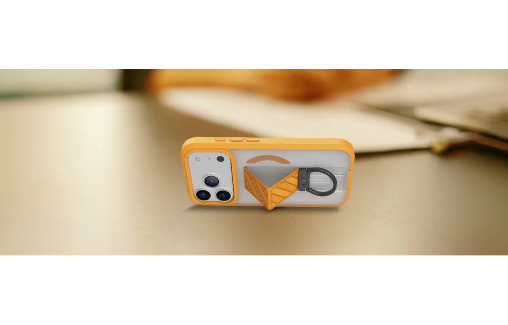 Levelo Morphix Clara Grip MagSafe Case For iPhone 17 Pro Max - Sunrise Orange