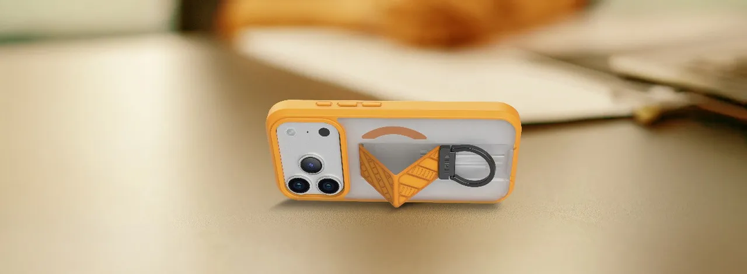 Levelo Morphix Clara Grip MagSafe Case For iPhone 17 Pro Max - Sunrise Orange