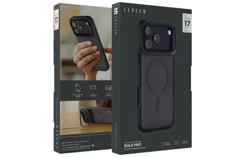 Levelo Solo Pro Camera KickStand MagSafe Case for iPhone 17 Pro Max - Blue