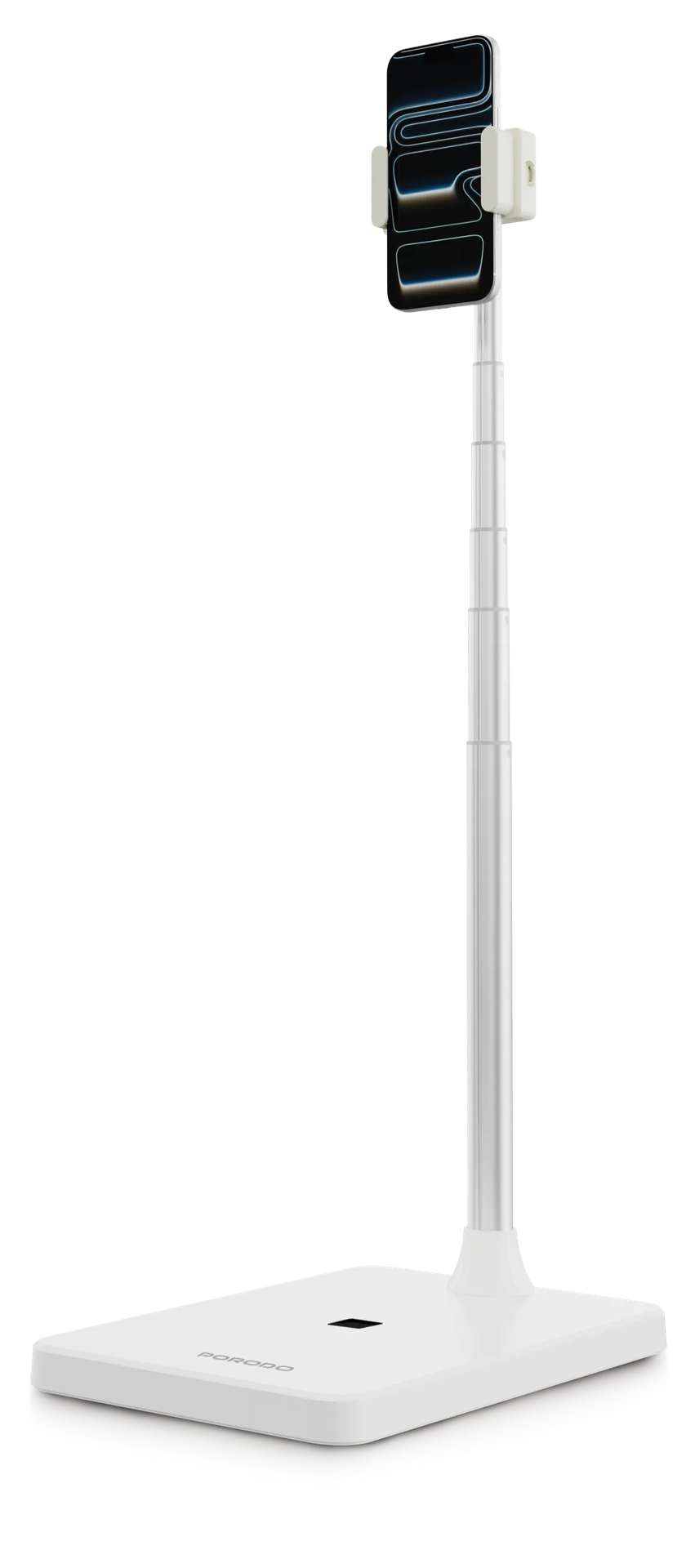 Porodo Multifunctional Phone & Tablet Holder Stand 4"-11' With Extendable Pole Height Range 0.4m -1.5m - White