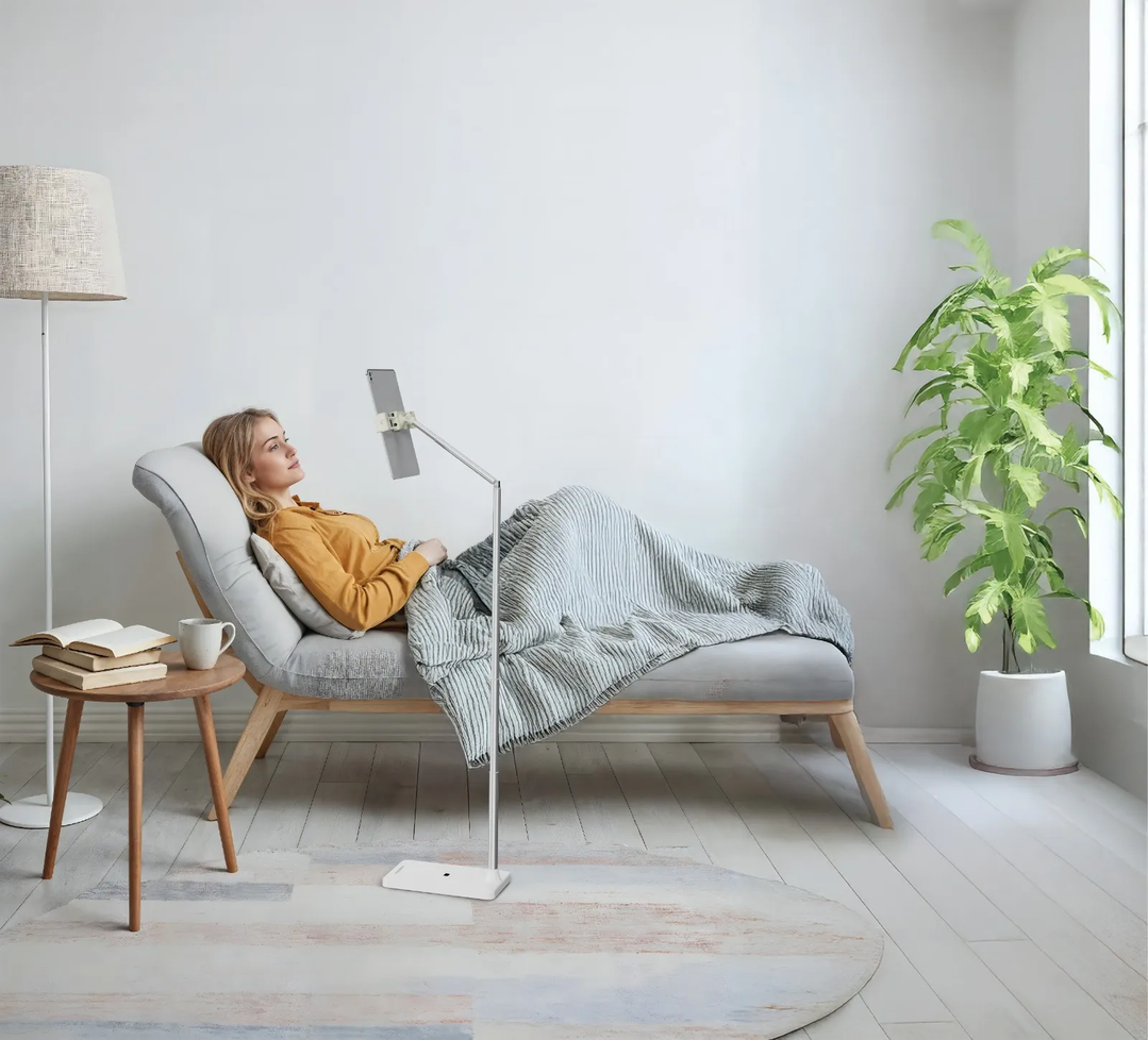 Porodo Multifunctional Phone & Tablet With Extendable Pole - White