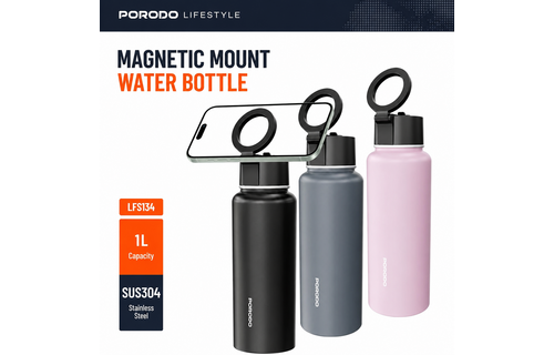 Porodo Lifestyle Magnetic Mount Water Bottle 32oz/1L - Pink