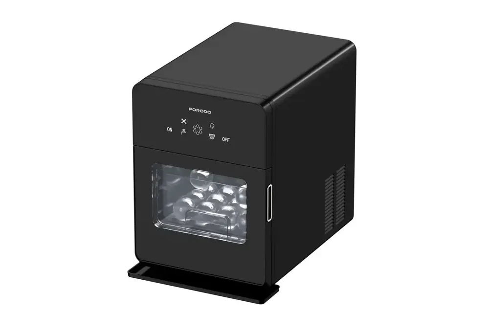 Porodo Lifestyle Sphere-Shaped 260W Dual Sphere Ice Maker 10L with LCD Touch Display - Black
