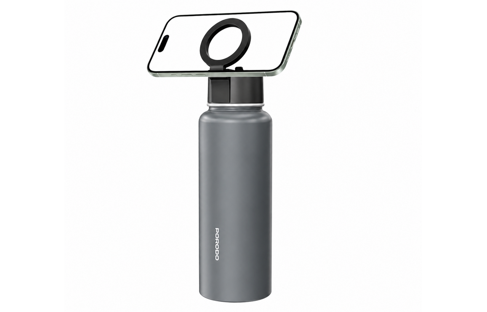 Porodo Lifestyle Magnetic Mount Water Bottle 32oz/1L - Grey