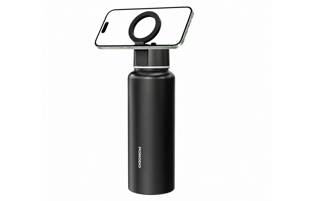 Porodo Lifestyle Magnetic Mount Water Bottle 32oz/1L - Black