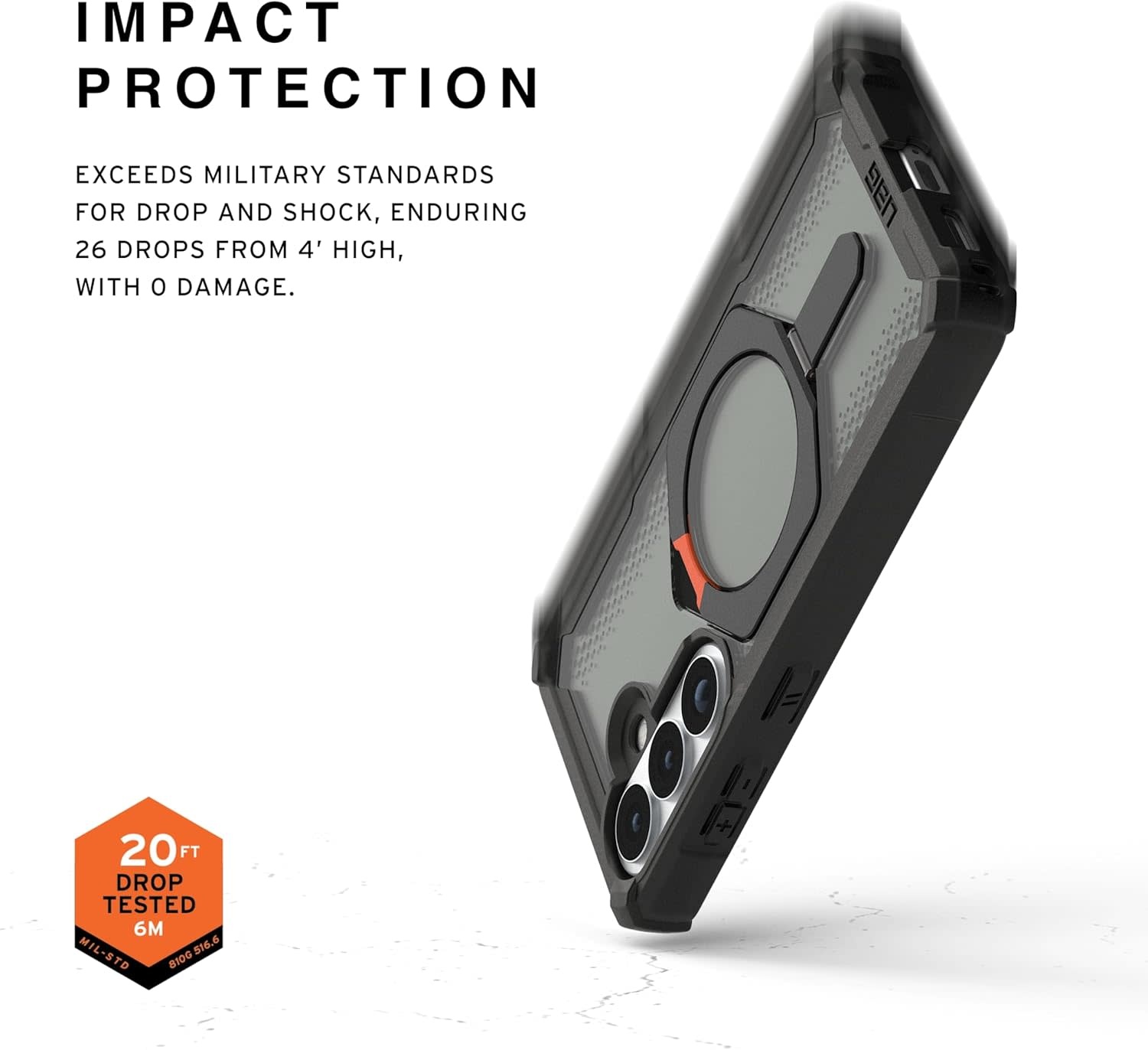 UAG Plasma XTE Case with Magnet for Samsung Galaxy S26 - Black and Orange