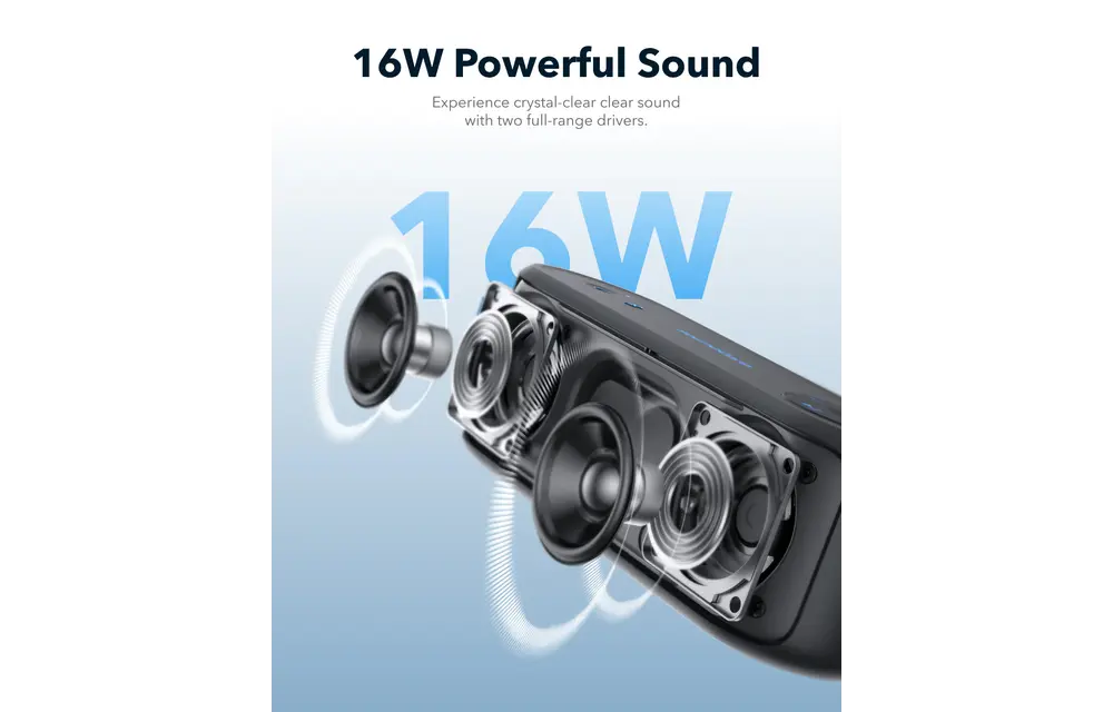 Souncore by Anker Select 3 16W Powerful Stereo Sound Speaker With 20H Playtime - Black