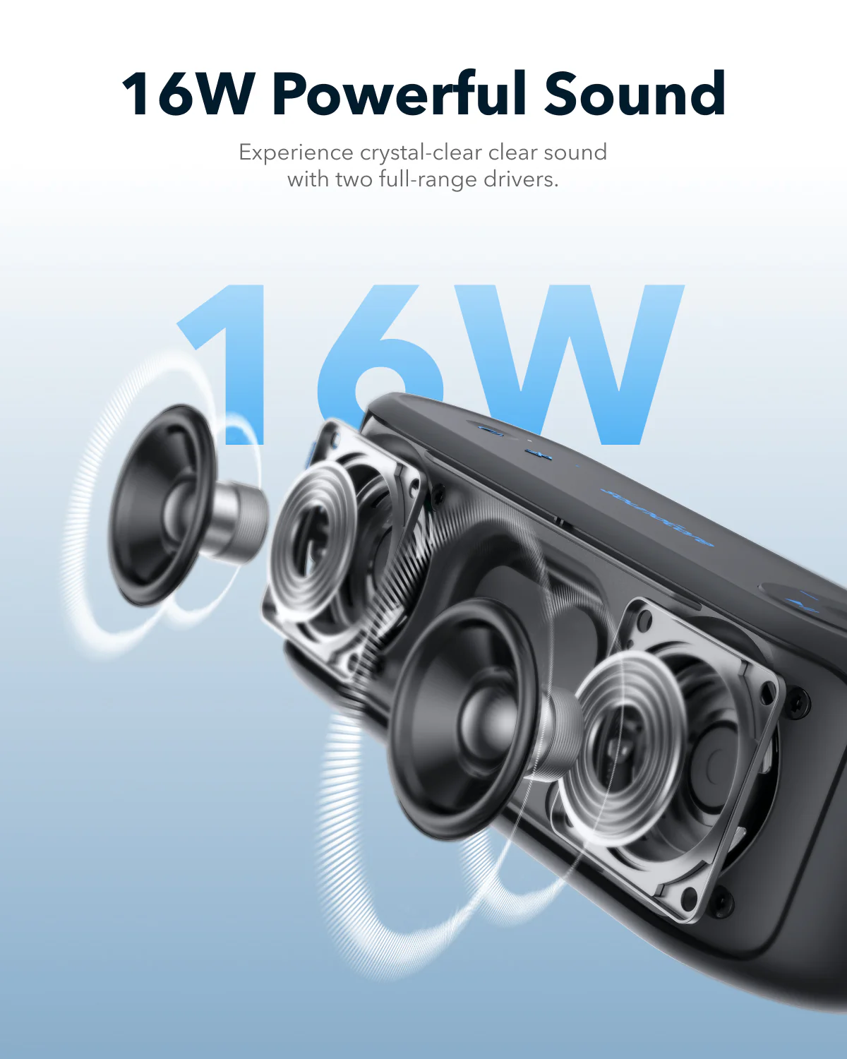 Souncore by Anker Select 3 16W Powerful Stereo Sound Speaker With 20H Playtime - Black