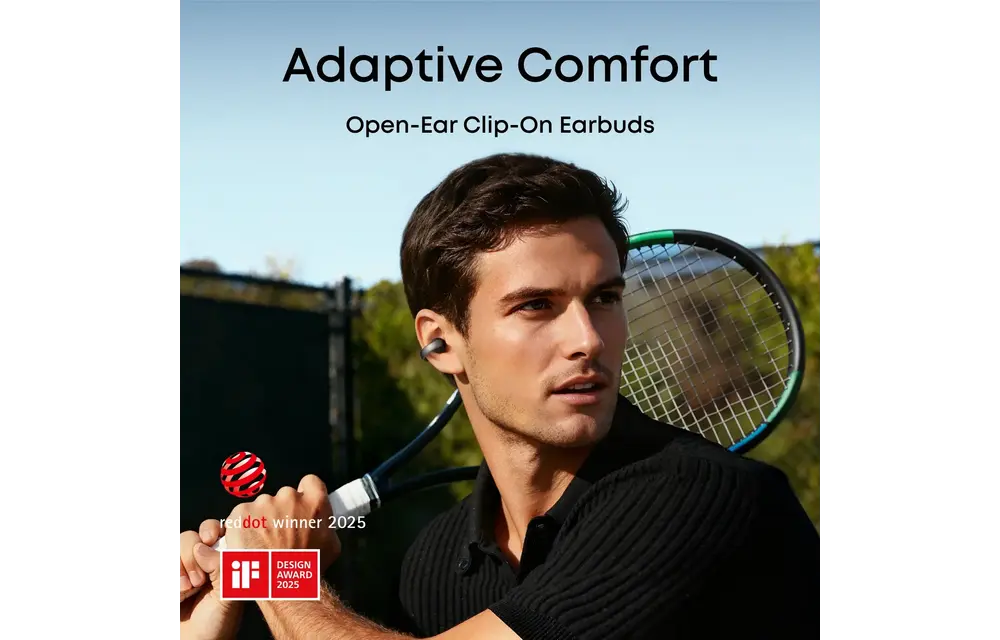 Soundcore by Anker AeroClip Open Ear Clip With Ai Clear Calls - Black