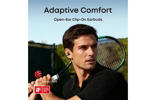 Soundcore by Anker AeroClip Open Ear Clip With Ai Clear Calls - Black