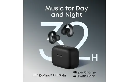 Soundcore by Anker AeroClip Open Ear Clip With Ai Clear Calls - Black