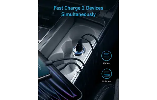 Anker 52W High Speed Car Charger 2 Ports - Black