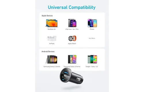 Anker 52W High Speed Car Charger 2 Ports - Black