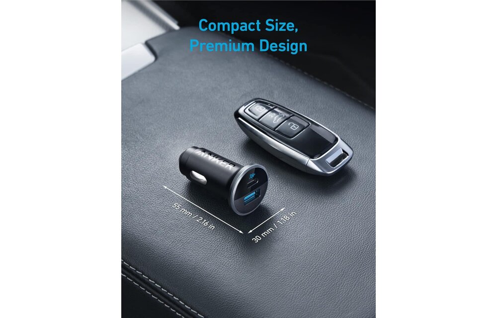 Anker 52W High Speed Car Charger 2 Ports - Black