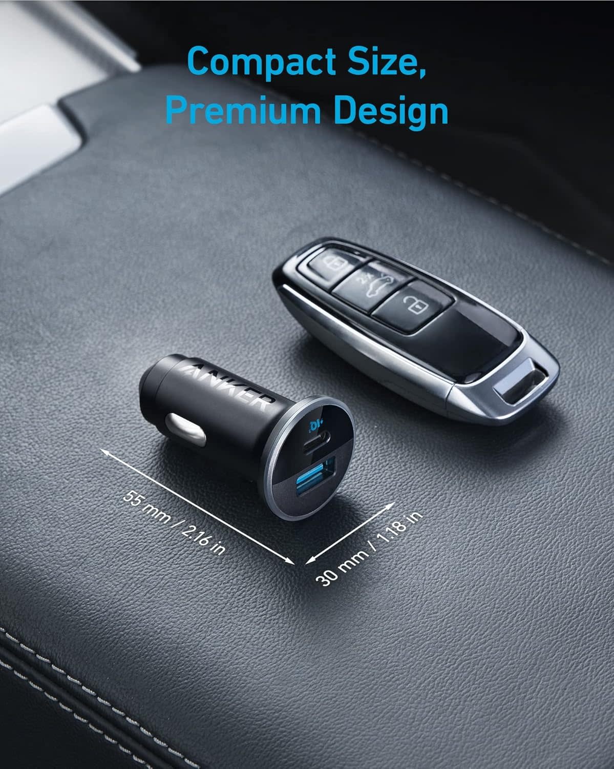 Anker 52W High Speed Car Charger 2 Ports - Black