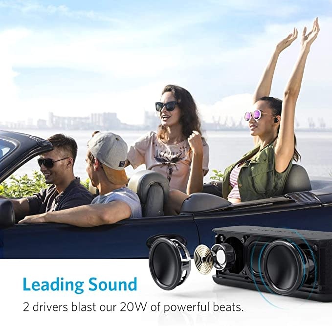 Anker Soundcore Boost Waterproof  Bluetooth Speaker with 12H Playtime - Black