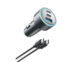 Anker 67W Powerful Triple-Port Car Charger With 3 Ports - Black