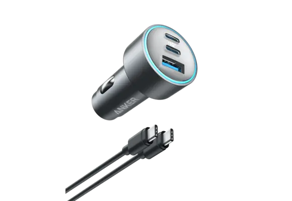 Anker 67W Powerful Triple-Port Car Charger With 3 Ports - Black