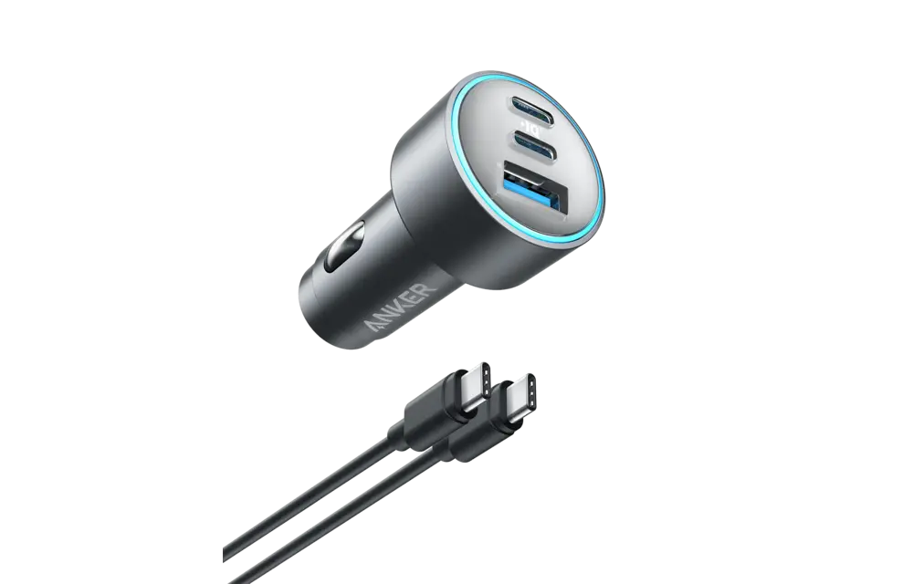Anker 67W Powerful Triple-Port Car Charger With 3 Ports - Black