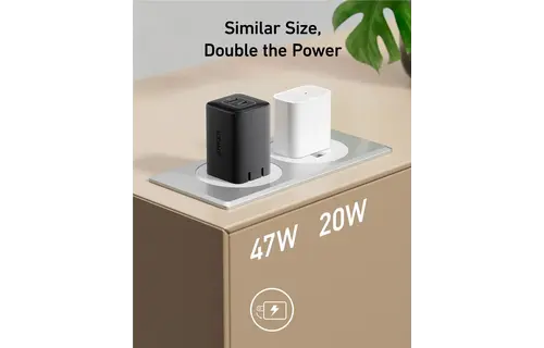 Anker 523 Compact 2 Device Charger Nano 3, 47W USB C - Black