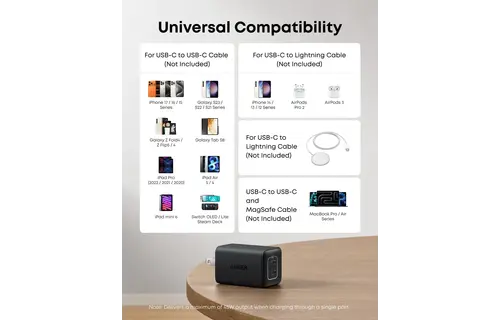 Anker 523 Compact 2 Device Charger Nano 3, 47W USB C - Black