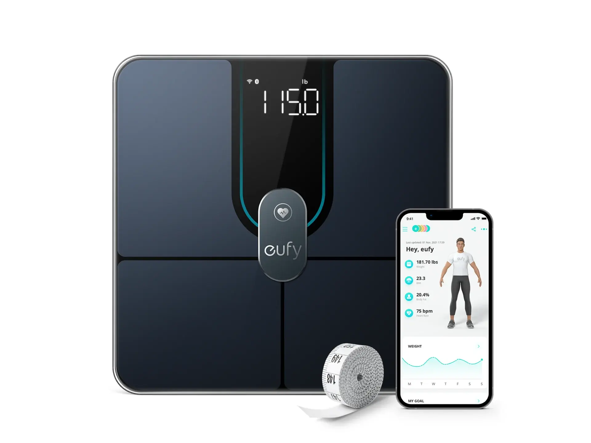 eufy by Anker Smart Scale P2 Pro WiFi Enabled With Bluetooth - Black