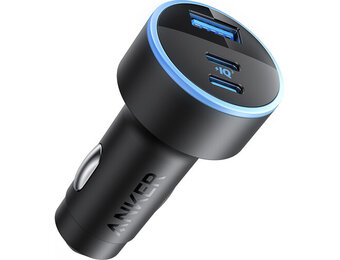 Anker 67W Powerful Triple-Port Car Charger With 3 Ports - Black