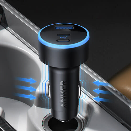 Anker 67W Powerful Triple-Port Car Charger With 3 Ports - Black