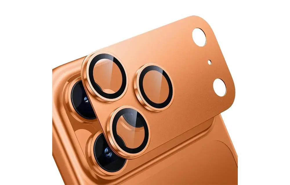 Levelo Trio Pro 2 in 1 Detachable Camera Lens Protector for iPhone 17 Pro Max - Orange