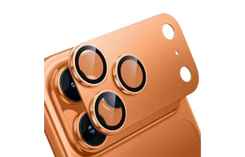 Levelo Trio Pro 2 in 1 Detachable Camera Lens Protector for iPhone 17 Pro Max - Orange