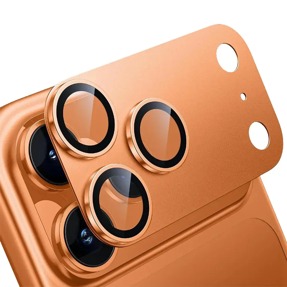 Levelo Trio Pro 2 in 1 Detachable Camera Lens Protector for iPhone 17 Pro Max - Orange