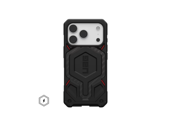 UAG Monarch Pro MagSafe Case for Apple iPhone 17 Pro - Carbon Fiber Black and Red