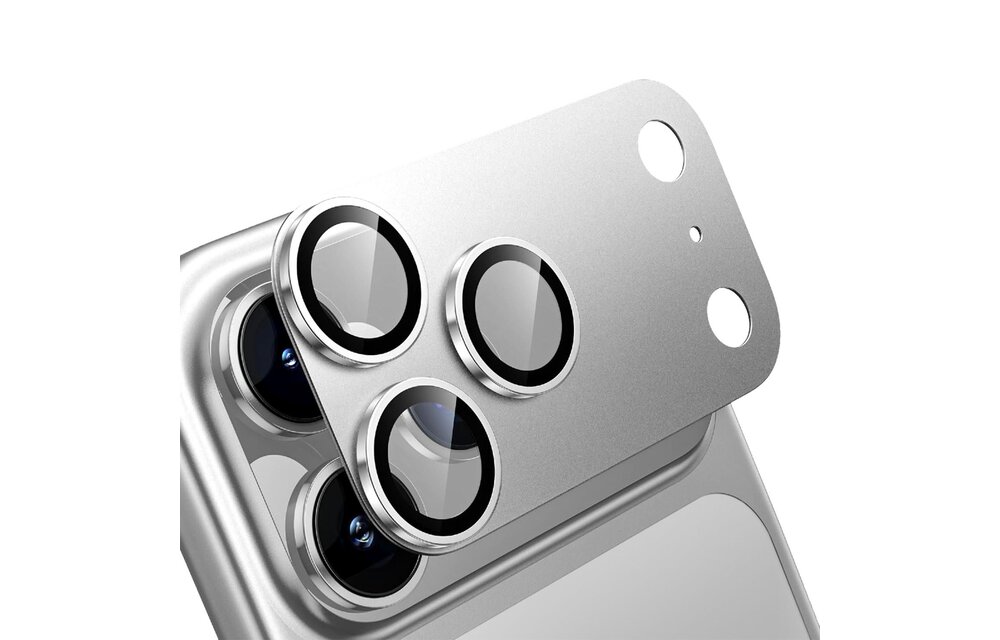 Levelo Trio Pro 2 in 1 Detachable Camera Lens Protector for iPhone 17 Pro - Silver