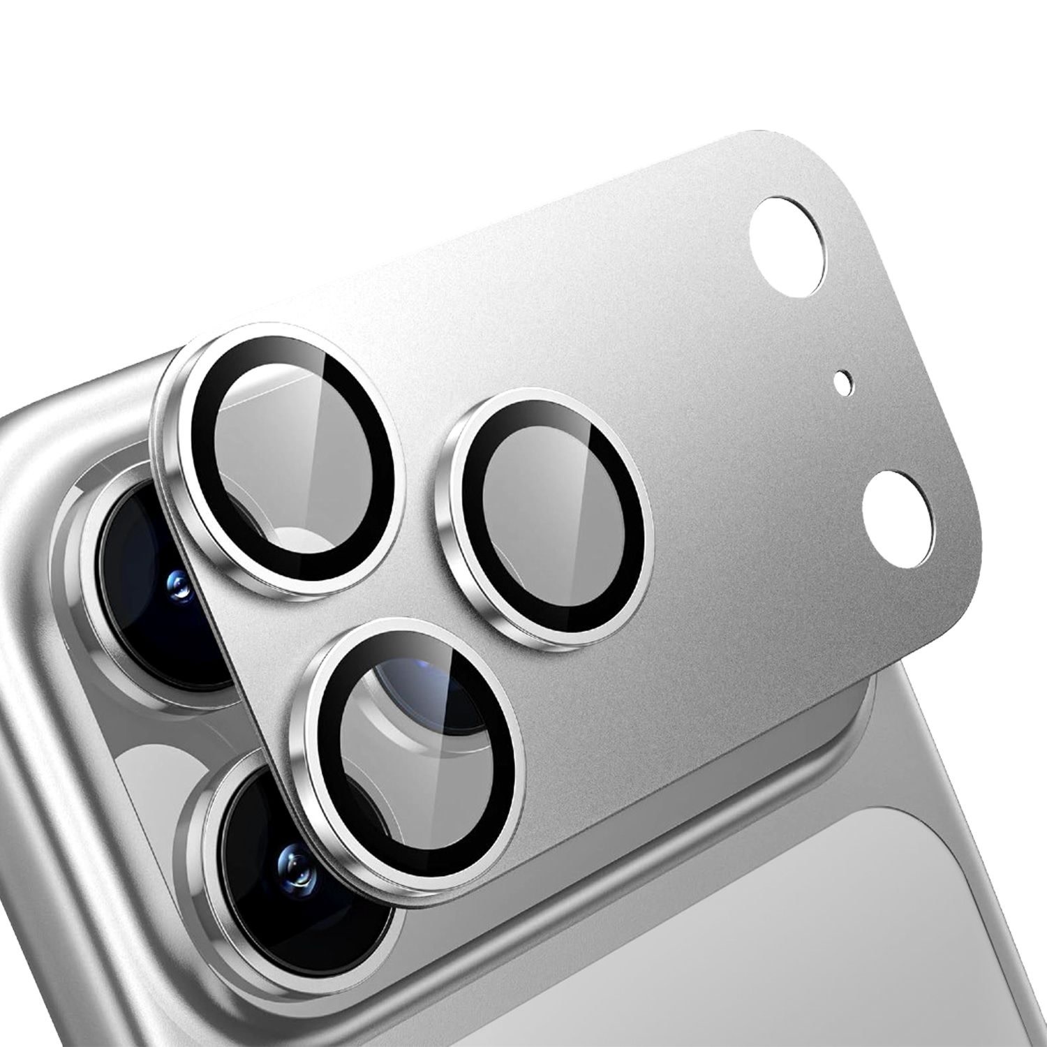 Levelo Trio Pro 2 in 1 Detachable Camera Lens Protector for iPhone 17 Pro - Silver
