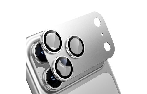 Levelo Trio Pro 2 in 1 Detachable Camera Lens Protector for iPhone 17 Pro Max - Silver