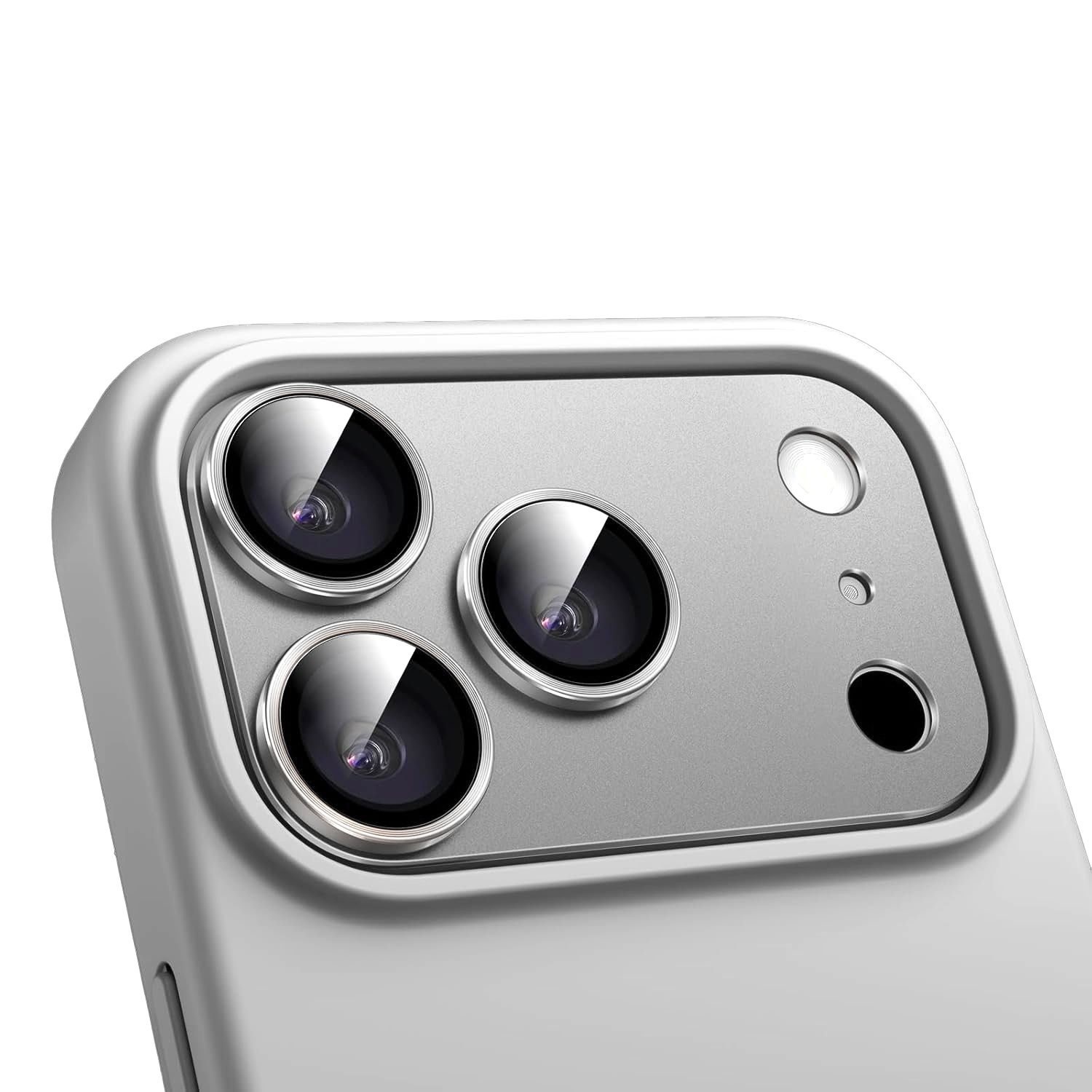 Levelo Trio Pro 2 in 1 Detachable Camera Lens Protector for iPhone 17 Pro Max - Silver