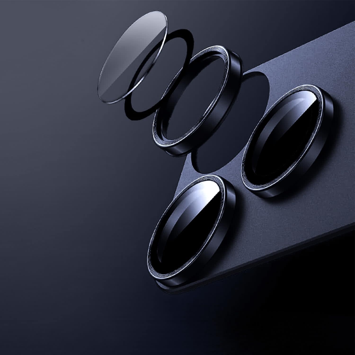 Levelo Trio Pro 2 in 1 Detachable Camera Lens Protector for iPhone 17 Pro - Dark Blue