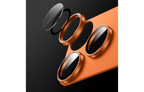 Levelo Trio Pro 2 in 1 Detachable Camera Lens Protector for iPhone 17 Pro Max - Orange