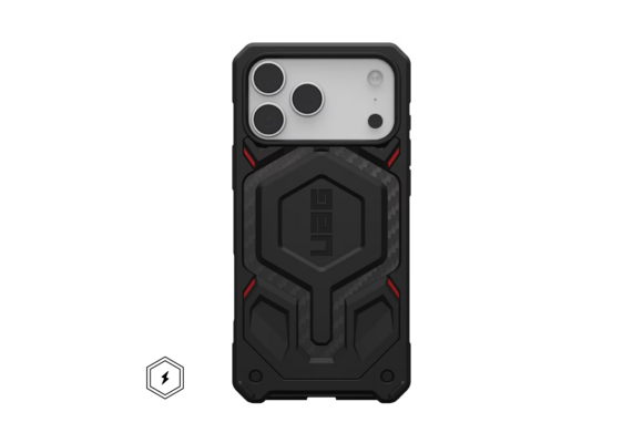 UAG Monarch Pro MagSafe Case for Apple iPhone 17 Pro Max - Carbon Fiber Black and Red