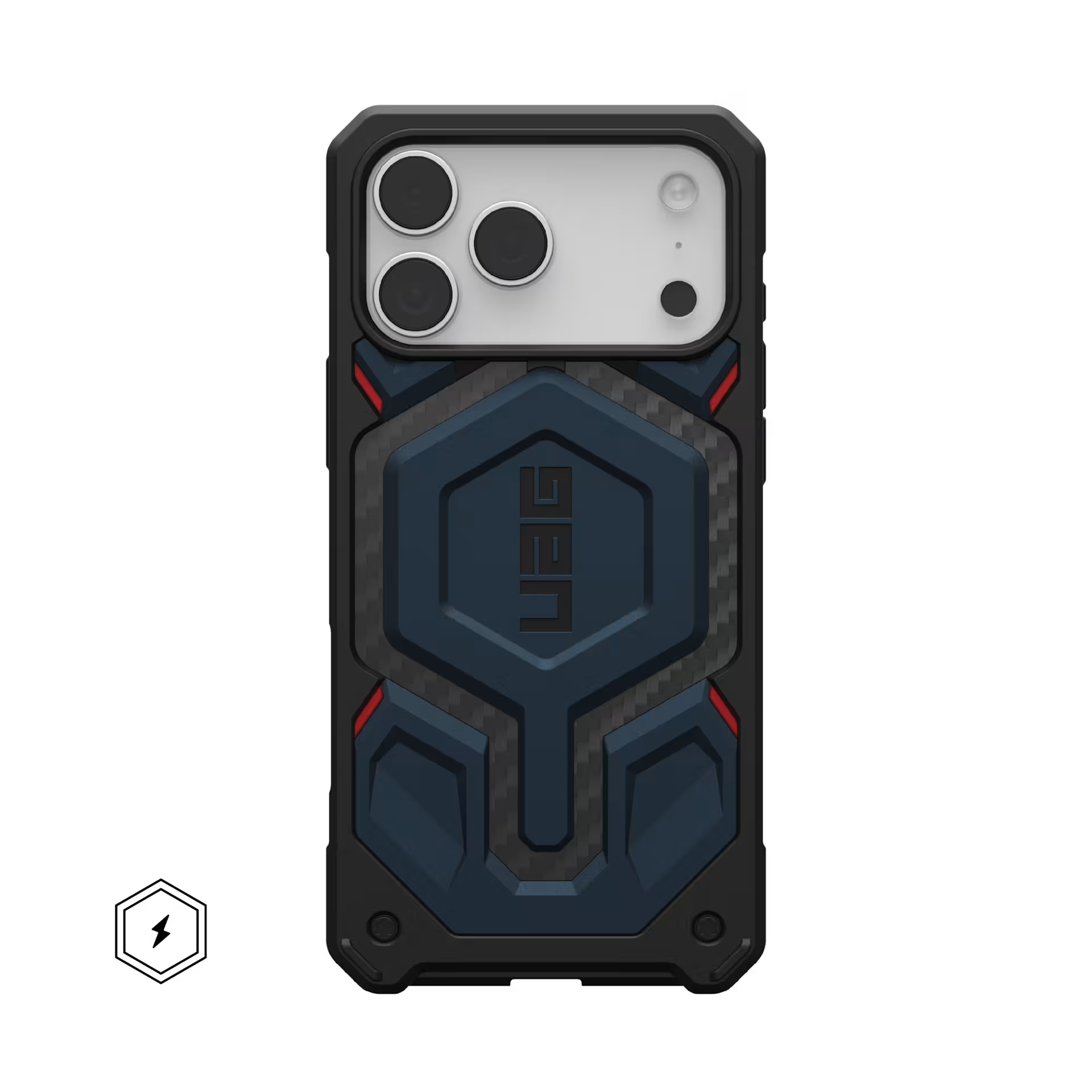 UAG Monarch Pro Case for Apple iPhone 17 Pro Max - Carbon Fiber Mallard and Red