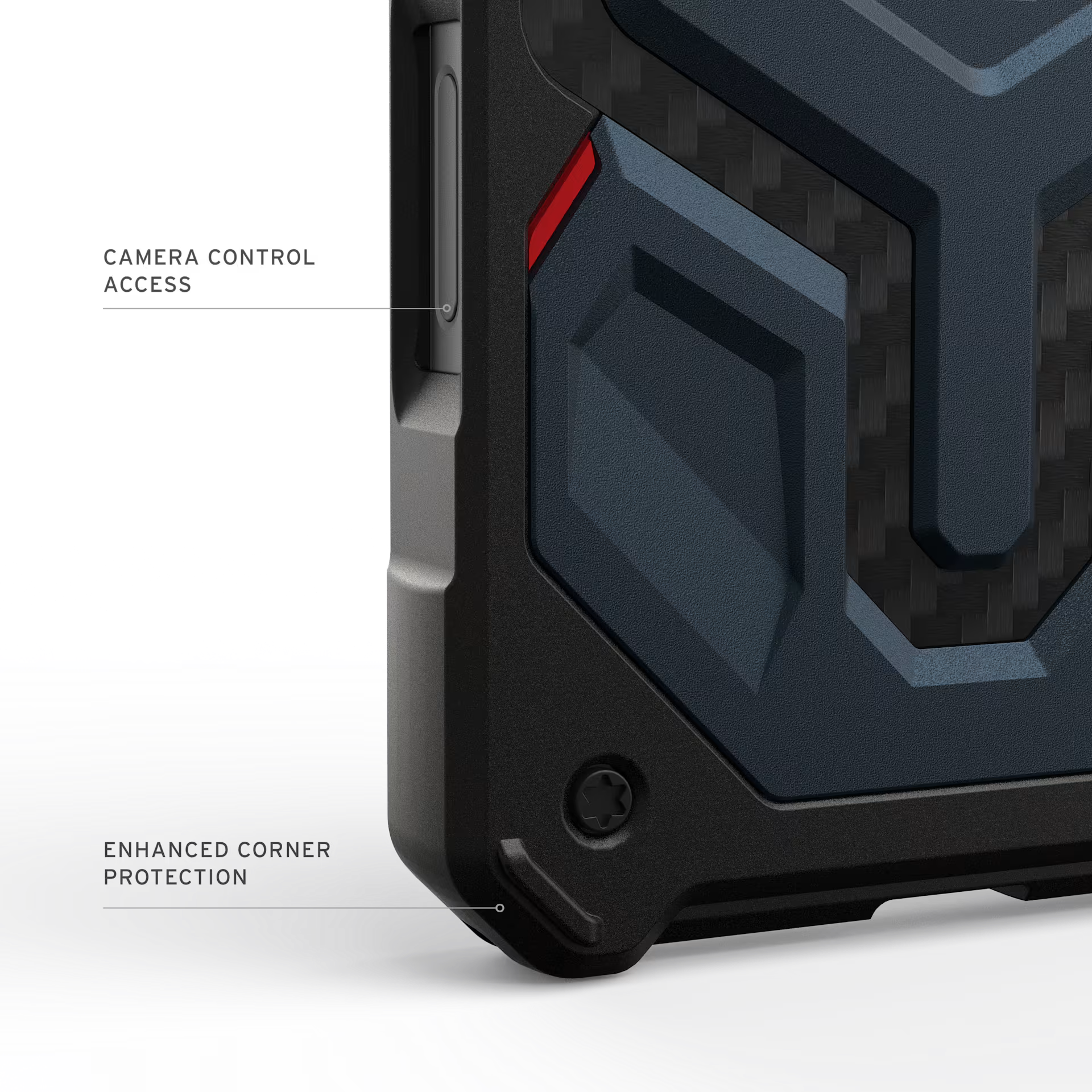 UAG Monarch Pro Case for Apple iPhone 17 Pro Max - Carbon Fiber Mallard and Red