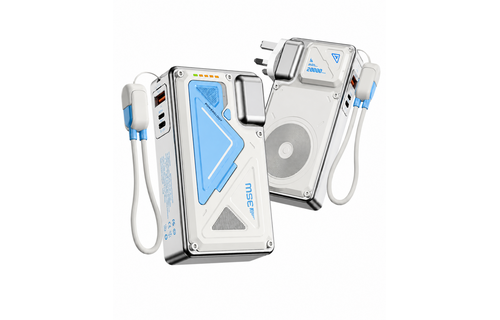 Powerology 35W PD Wall Charger Plus MagSafe Power Bank with Lanyard Type-C 20000mAh  - White
