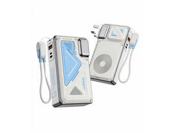 Powerology 35W PD  Wall Charger Plus MagSafe Power Bank with Lanyard Type-C 10000mAh - White