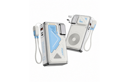 Powerology 35W PD  Wall Charger Plus MagSafe Power Bank with Lanyard Type-C 10000mAh - White