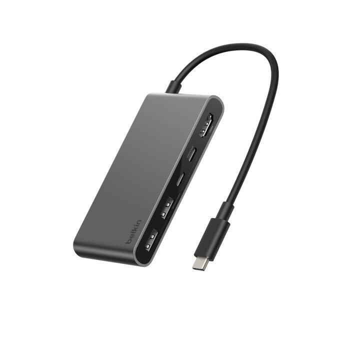 Belkin Connect 5 Port UCB-C Hub With Dual USB-C Ports 4K HDMI 100W - Gray