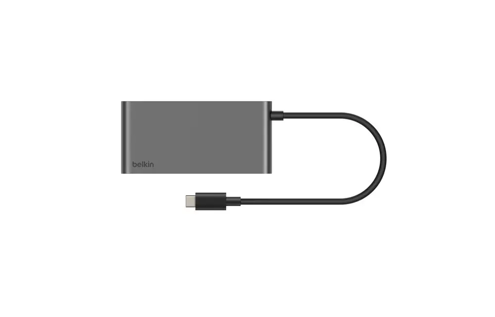 Belkin Connect 5 Port UCB-C Hub With Dual USB-C Ports 4K HDMI 100W - Gray