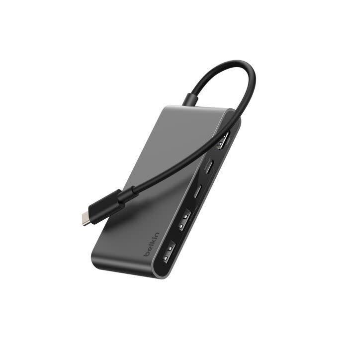 Belkin Connect 5 Port UCB-C Hub With Dual USB-C Ports 4K HDMI 100W - Gray