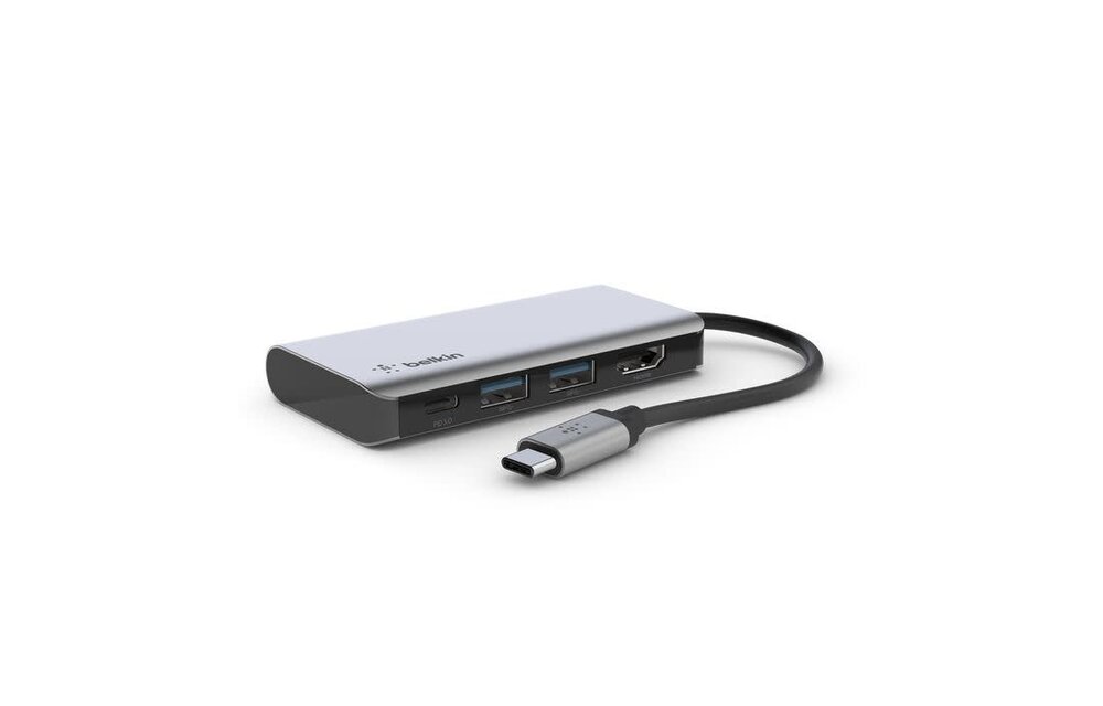 Belkin Connect USB-C 4 in 1 Multiport Adapter 4K HDMI 100W - Space Gray